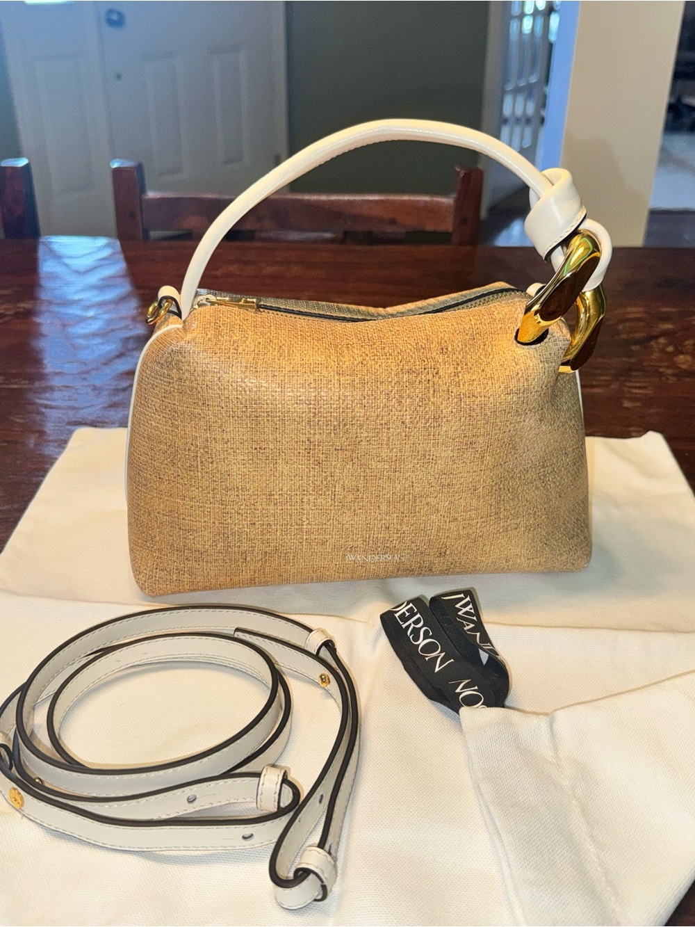 JW ANDERSON Corner bag in Sand Textured Small Bag